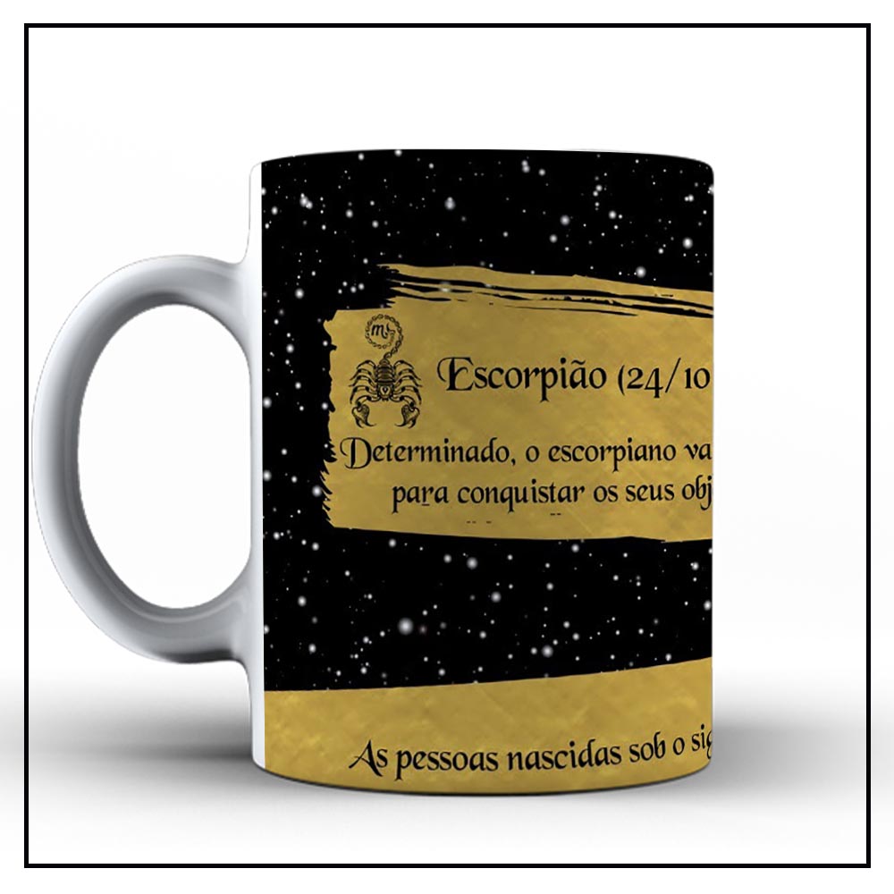Caneca de Ceramica Personalizada Signo Escorpião Canecas de Porcelana